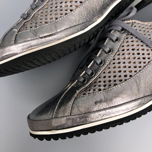 Silver Lace Up Leather Shoes Atelier Amalfi By Rangoni Made In Italy - Picture 5 of 12